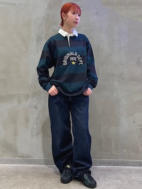 「adidas（アディダス）のアイテム（ポロシャツ）」を使った、RHさん（レディース・158cm）の秋コーディネート