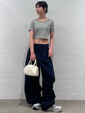 「adidas（アディダス）のADISTAR CONTROL 5 MJ シューズ / アディスター コントロール 5 メリージェーン / アディダスオリジナルス adidas Originals（スニーカー、グレー系）」を使った、RHさん（レディース・158cm）の夏コーディネート