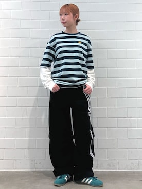 「ボーダーTシャツ」｜RHさん（レディース・158cm）の秋コーディネート