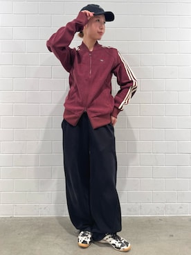 「アイテム（ジャージ、レッド系）」を使った、RHさん（レディース・158cm）の秋コーディネート