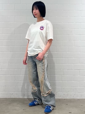「adidas（アディダス）のガゼル ロープロ / Gazelle Lo Pro / アディダスオリジナルス adidas Originals（スニーカー、ブルー系）」を使った、RHさん（レディース・158cm）の春コーディネート