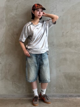 「アディダス」｜RHさん（レディース・158cm）の夏コーディネート