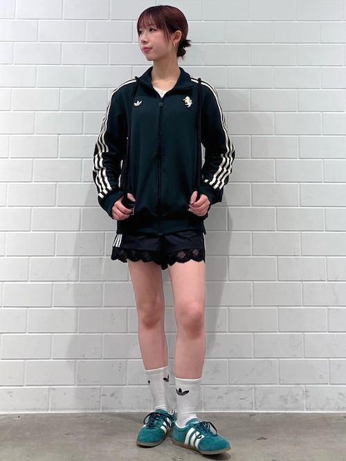 レース トリム スリーストライプス ショーツ ショートパンツ