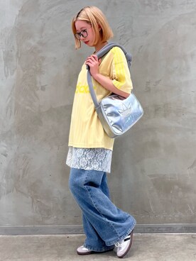 「adidas（アディダス）のエアラインバッグ / アディダスオリジナルス adidas Originals（ショルダーバッグ）」を使った、RHさん（レディース・159cm）の春コーディネート