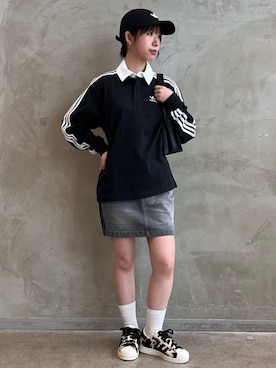 「アイテム（デニムスカート）」を使った、RHさん（レディース・158cm）の夏コーディネート