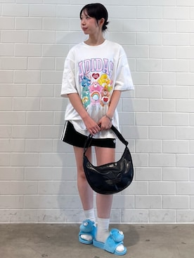 「adidas（アディダス）のファイヤーバード クラシック ショーツ / ハーフパンツ / アディダスオリジナルス adidas Originals（その他パンツ、ブラック系）」を使った、RHさん（レディース・158cm）の夏コーディネート