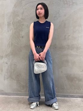 「シルバーシューズ」｜RHさん（レディース・158cm）の夏コーディネート