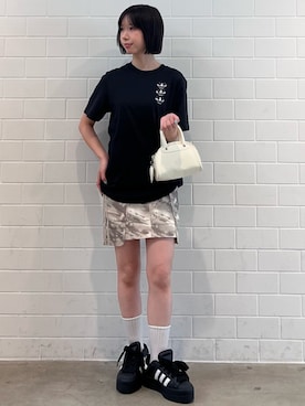 「adidas（アディダス）のスーパースター スタック / SUPERSTAR STACK / 厚底スニーカー / アディダスオリジナルス adidas Originals（スニーカー、ブラック系）」を使った、RHさん（レディース・158cm）の夏コーディネート