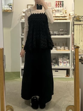 「GU（ジーユー）のアイテム（Tシャツ/カットソー、ホワイト系）」を使った、Sさん（レディース・162cm）の春コーディネート