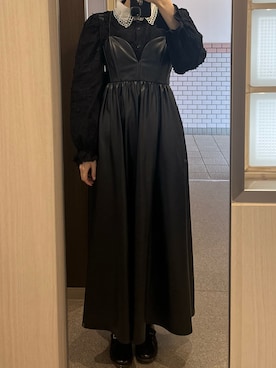 「古着のアイテム（シャツ/ブラウス、ブラック系）」を使った、Sさん（レディース・162cm）の春コーディネート