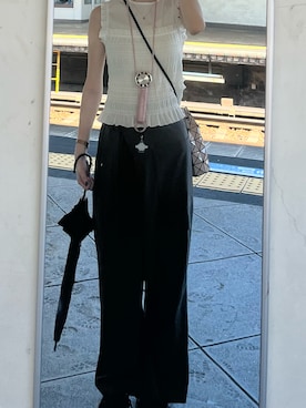 「UNIQLO（ユニクロ）のアイテム（シャツ/ブラウス、ホワイト系）」を使った、Sさん（レディース・162cm）の夏コーディネート