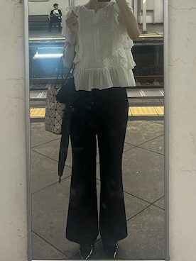「アイテム（スラックス）」を使った、Sさん（レディース・162cm）の夏コーディネート