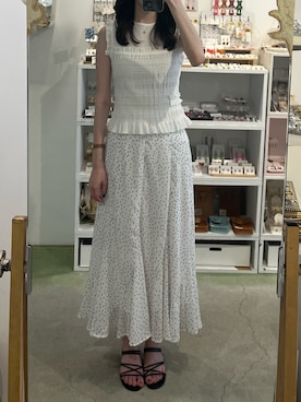 「UNIQLO（ユニクロ）のアイテム（シャツ/ブラウス、ホワイト系）」を使った、Sさん（レディース・162cm）の夏コーディネート