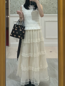 「UNIQLO（ユニクロ）のアイテム（シャツ/ブラウス、ホワイト系）」を使った、Sさん（レディース・162cm）の夏コーディネート