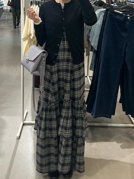 「PUBLIC TOKYO（パブリックトウキョウ）のアイテム（ワンピース、ブラック系）」を使った、Sさん（レディース・162cm）の春コーディネート