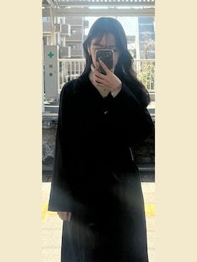 「モノトーンコーデ」｜「アイテム（ステンカラーコート）」を使った、Sさん（レディース・162cm）の春コーディネート
