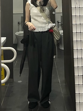 「UNIQLO（ユニクロ）のアイテム（シャツ/ブラウス、ホワイト系）」を使った、Sさん（レディース・162cm）の夏コーディネート