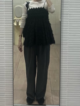 「nori enomotoのアイテム（ショルダーバッグ、ブラック系）」を使った、Sさん（レディース・162cm）の秋コーディネート