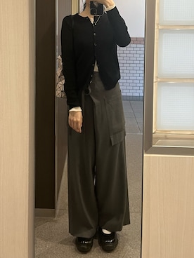 「grounds（グラウンズ）のアイテム（ローファー、ブラック系）」を使った、Sさん（レディース・162cm）の春コーディネート