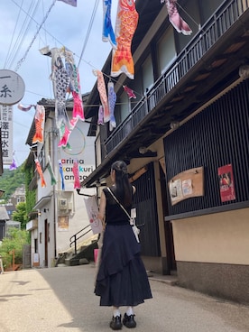 「grounds（グラウンズ）のアイテム（ローファー）」を使った、Sさん（レディース・162cm）の夏コーディネート