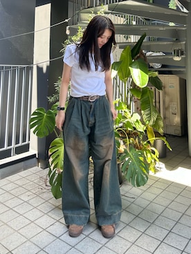 「アイテム（デニムパンツ）」を使った、cocoa.さん（レディース・168cm・10代）の夏コーディネート
