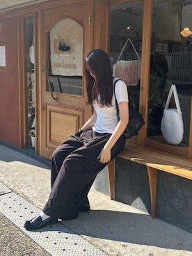 「niko and...（ニコアンド）のアイテム」を使った、cocoa.さん（レディース・168cm）の夏コーディネート
