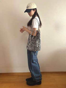 「アイテム（キャップ）」を使った、cocoa.さん（レディース・168cm・10代）の夏コーディネート