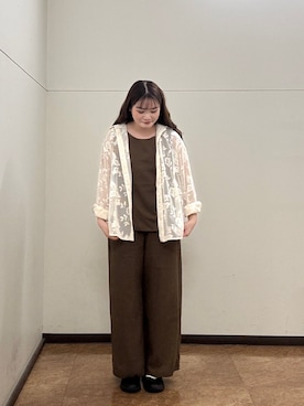 「アイテム（セットアップ）」を使った、ミサキさん（レディース・156cm）の春コーディネート