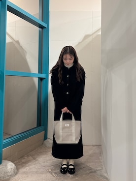 「ORCIVAL（オーシバル）のORCIVAL　TOTE BAG SMALL（トートバッグ）」を使った、ミサキさん（レディース・156cm）の秋コーディネート