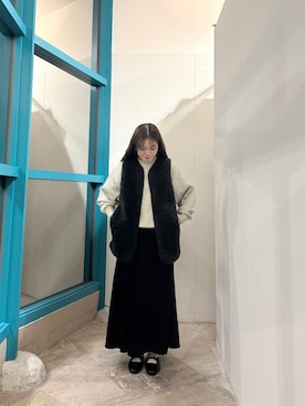 「URBAN RESEARCH DOORS（アーバンリサーチドアーズ）のスクエアトゥリボンミュール（サンダル）」を使った、ミサキさん（レディース・156cm）の秋コーディネート