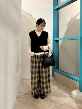 「FORK&SPOON（フォークアンドスプーン）のアイテム（Tシャツ/カットソー）」を使った、ミサキさん（レディース・156cm）の秋コーディネート