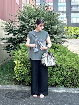 「RODE SKO（ロデスコ）のアイテム」を使った、ミサキさん（レディース・156cm）の夏コーディネート