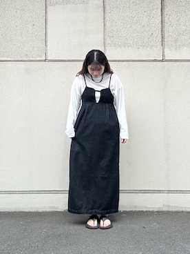 「SMELLY（スメリー）のアイテム（ネックレス、ブラック系）」を使った、ミサキさん（レディース・156cm）の夏コーディネート
