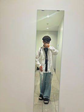 「アイテム（ネクタイ、ブラック系）」を使った、わっしょいさん（メンズ・168cm）の秋コーディネート