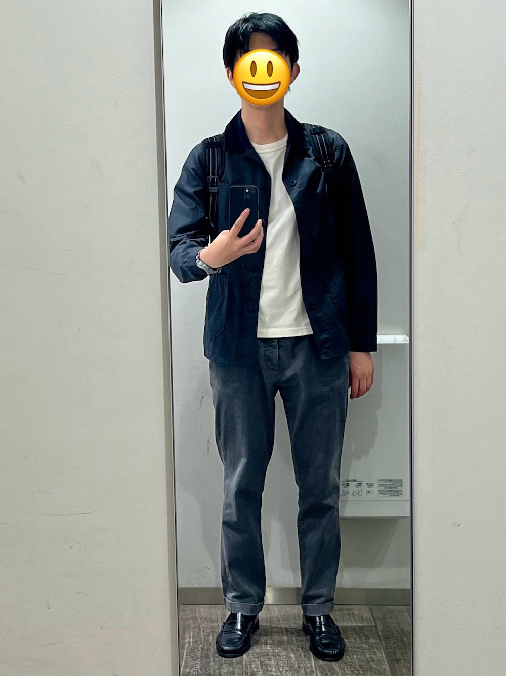 「秋コーデ」｜「BOTTEGA VENETAのアイテム（Tシャツ/カットソー、ホワイト系）」を使った、😃さん（骨格ナチュラル・メンズ・178cm）の秋コーディネートの1枚目の写真