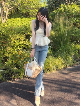 「LOEWE（ロエベ）のアイテム」を使った、りこ氏。さん（レディース・164cm）の秋コーディネート