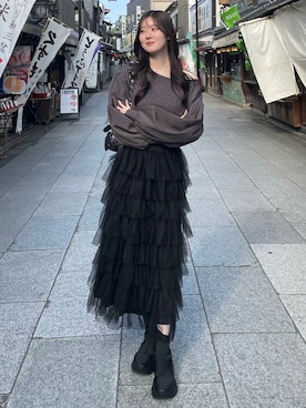 「BALENCIAGA（バレンシアガ）のアイテム」を使った、りこ氏。さん（レディース・164cm）の春コーディネート
