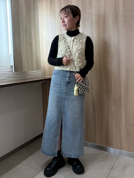 「アイテム（デニムスカート）」を使った、tarofu4さん（レディース・160cm）の秋コーディネート