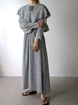 「アイテム（ワンピース/ドレス、グリーン系）」を使った、UNFIELDさん（レディース・156cm）の冬コーディネート