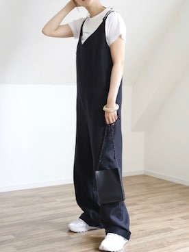 「アイテム（オールインワン・サロペット）」を使った、UNFIELDさん（レディース・156cm）の夏コーディネート