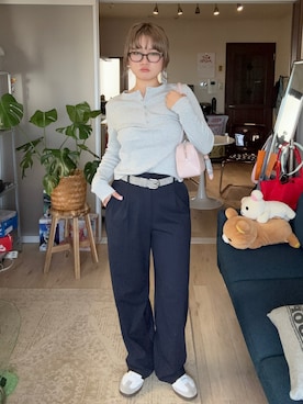 「アイテム（ベルト）」を使った、mi-koさん（レディース・157cm・20代）の夏コーディネート