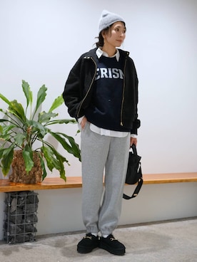 「アイテム（スウェットパンツ）」を使った、みかさん（レディース・174cm・30代）の秋コーディネート
