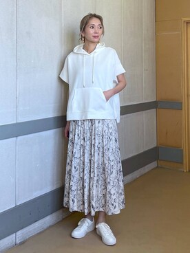 「BARNYARDSTORM（バンヤードストーム）のBARNYARDSTORM / ラインドローイングスカート【一部店舗限定】（スカート）」を使った、みかさん（レディース・174cm）の夏コーディネート