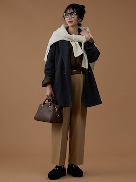 「アイテム（スリッポン）」を使った、みかさん（レディース・174cm）の冬コーディネート