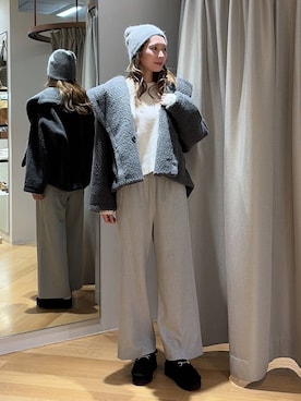 「きれいめ」｜「アイテム（ニットキャップ/ビーニー）」を使った、みかさん（レディース・174cm）の秋コーディネート