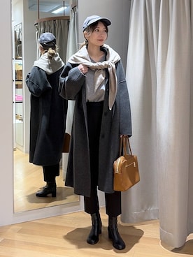 「BARNYARDSTORM（バンヤードストーム）のBARNYARDSTORM / TRスムースVネックプルオーバー/ マシンウォッシャブル 【YouTube「i.style closet」紹介アイテム】（スウェット）」を使った、みかさん（レディース・174cm）の冬コーディネート