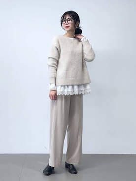 「BARNYARDSTORM（バンヤードストーム）のBARNYARDSTORM / 裾フリルブラウス / ハンドウォッシャブル 【YouTube「i.style closet」紹介アイテム】（シャツ/ブラウス）」を使った、みかさん（レディース・174cm）の秋コーディネート