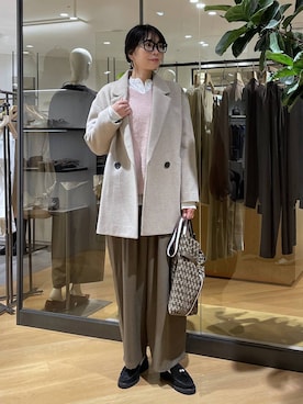 「アイテム（ピーコート）」を使った、みかさん（レディース・174cm）の秋コーディネート