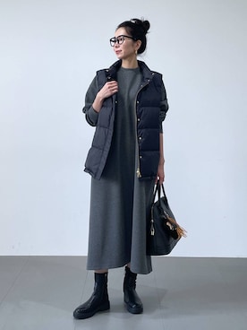 「アイテム（ダウンベスト）」を使った、みかさん（レディース・174cm・30代）の夏コーディネート