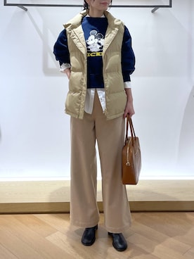 「BARNYARDSTORM（バンヤードストーム）のBARNYARDSTORM / ウォームストレッチチノパンツ / マシンウォッシャブル（チノパンツ）」を使った、みかさん（レディース・174cm）の秋コーディネート